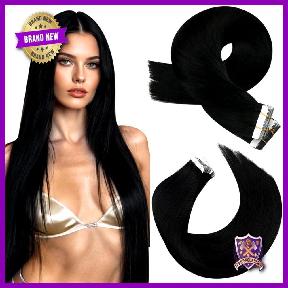 Human Hair Tape-In Extensions Seamless Glue-In Real Hair 22 Inch 20pcs